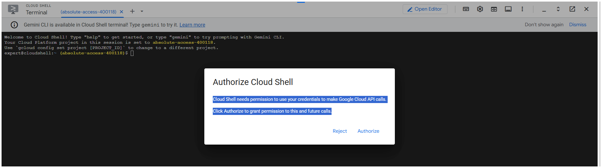 หน้าที่พิเศษของ Cloud Shell